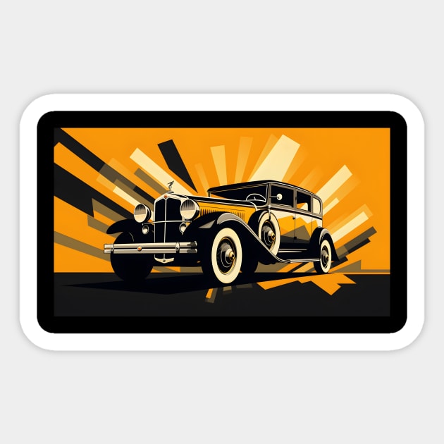 Expressionist Vintage Car Sticker by HorseDriftKNS